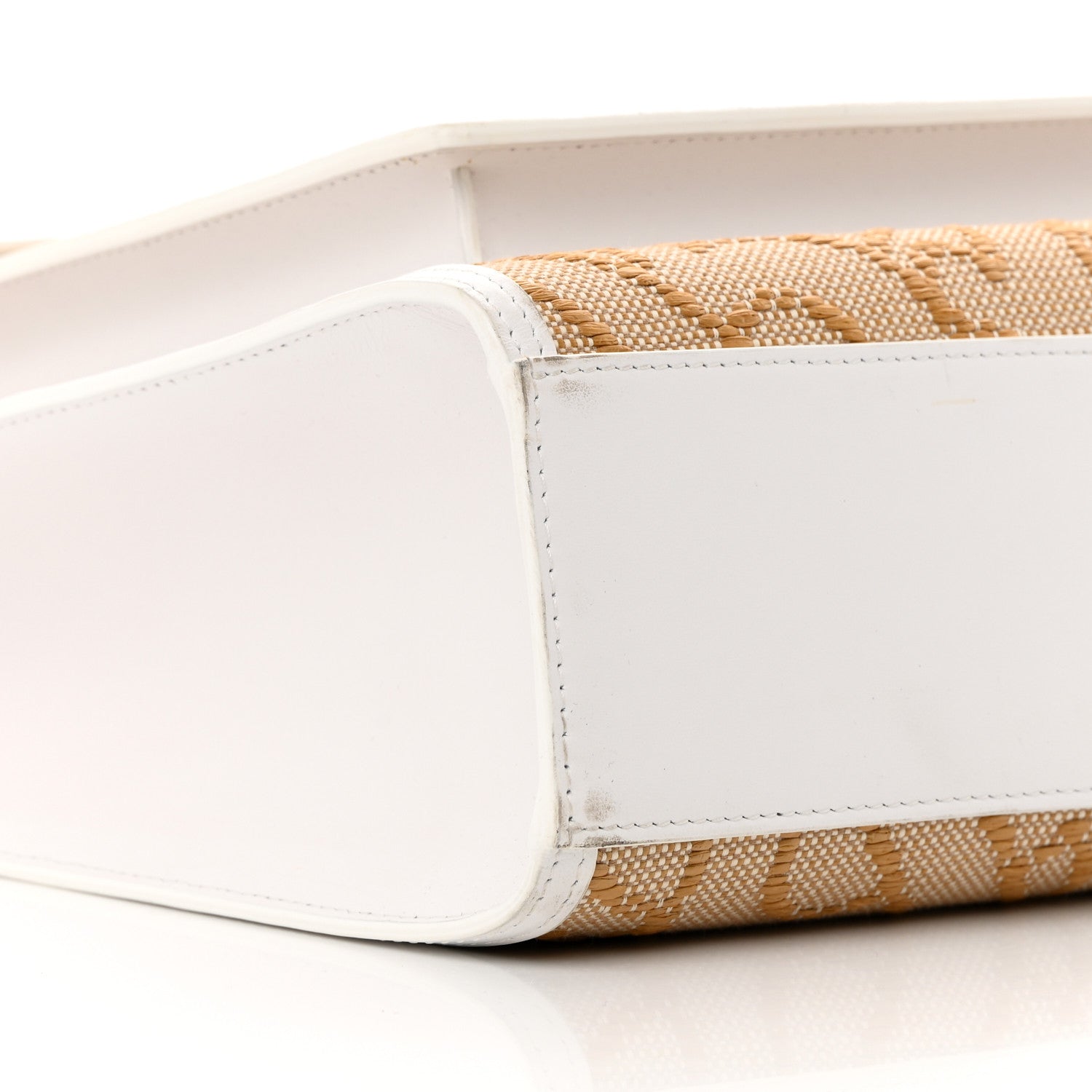 Burberry Monogram Canvas Smooth Calfskin Medium Pocket Bag White Beige 9 of 16