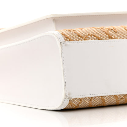 Burberry Monogram Canvas Smooth Calfskin Medium Pocket Bag White Beige 9 of 16