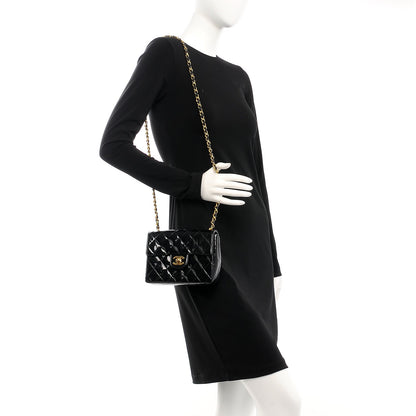Chanel Patent Calfskin Quilted Mini Square Flap Black 2 of 11