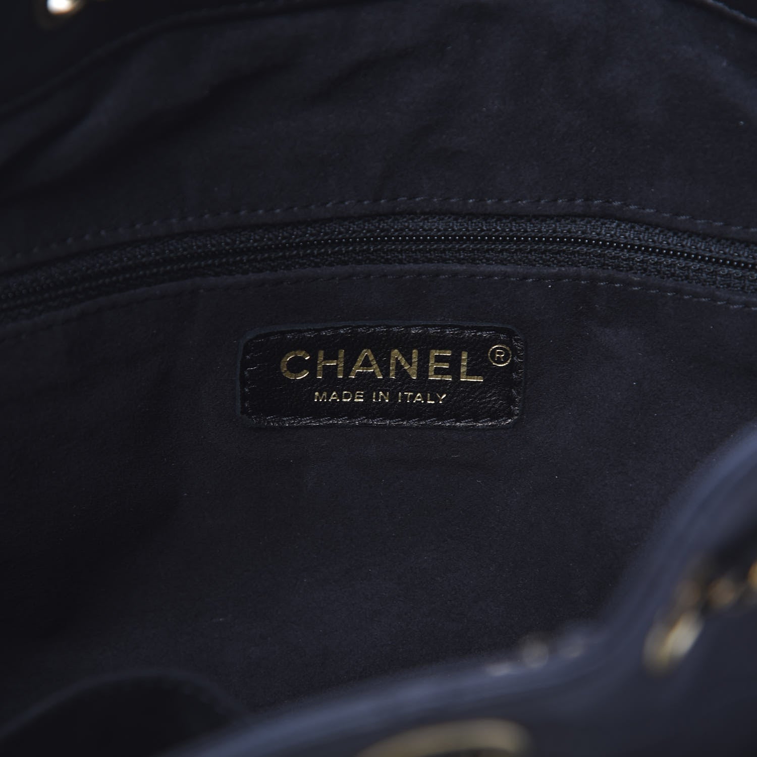 Chanel Calfskin Stitched Small Paris Rome Drawstring CC Bag Black 5 of 11