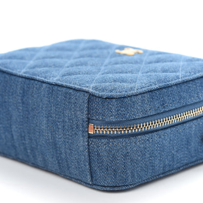Chanel Denim Quilted CC Pearl Crush Camera Case Blue 9 of 9