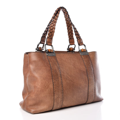 Gucci Calfskin Medium Bamboo Bar Tote Bag Brown 3 of 9