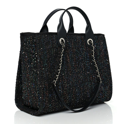 Chanel Calfskin Sequin Small Deauville Tote Black 3 of 10