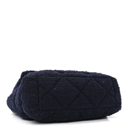 Chanel Tweed Quilted Maxi Chanel 19 Flap Navy 4 of 11