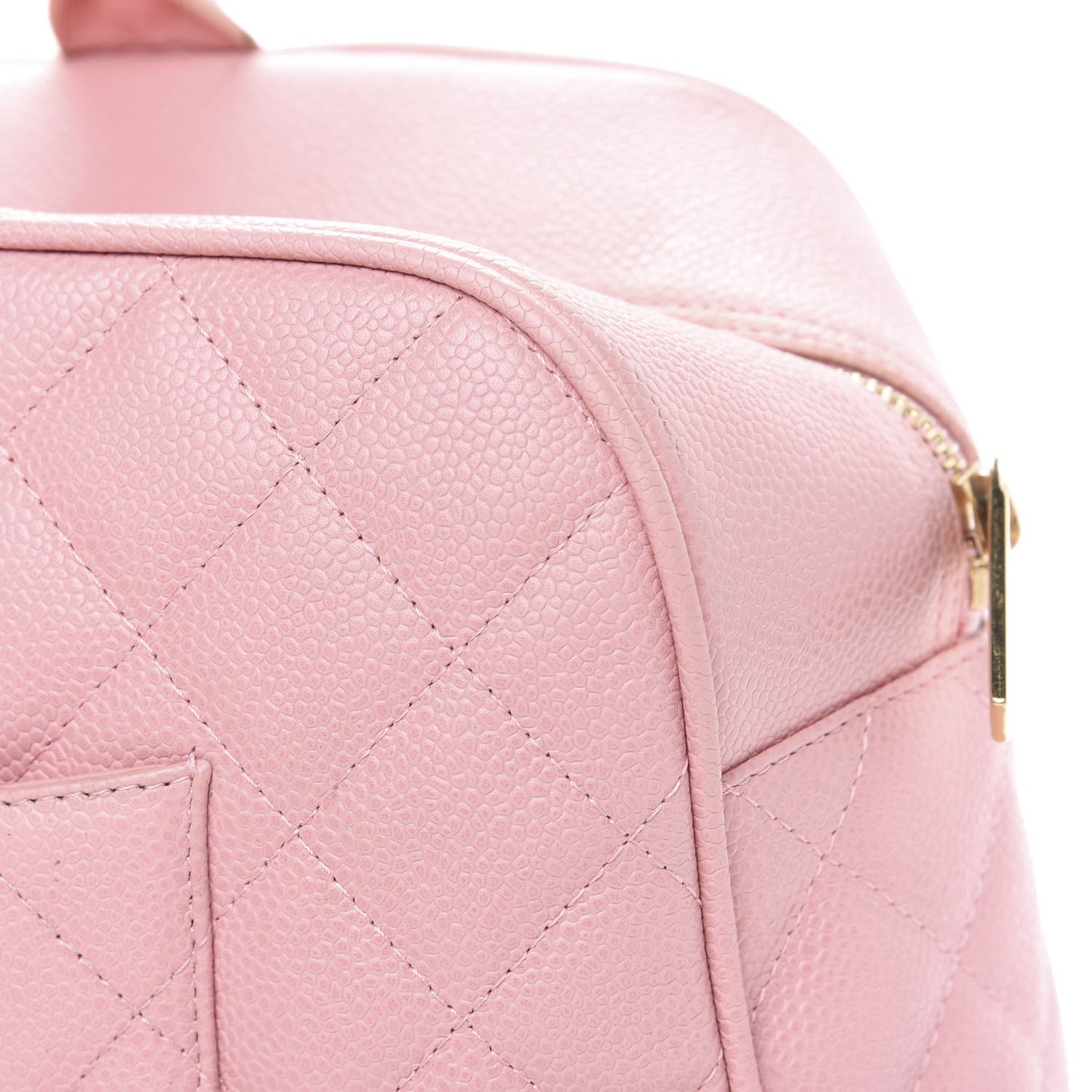 Caviar Quilted Large Bowler Pink