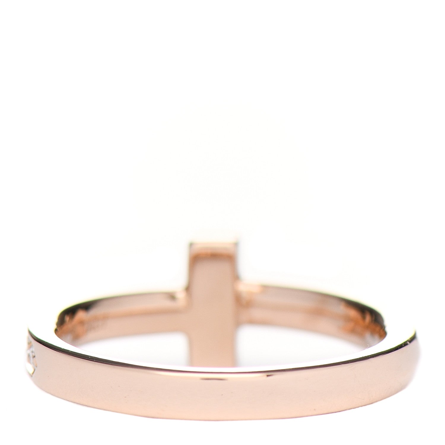 Tiffany 18K Rose Gold Diamond T T1 Ring 46 3.75 3 of 4