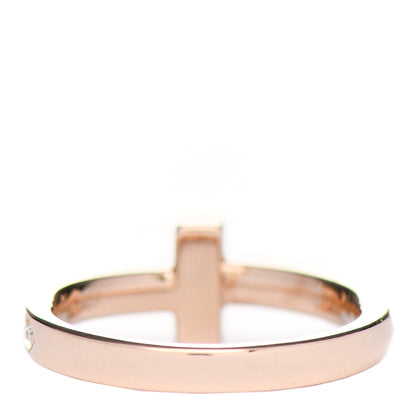 Tiffany 18K Rose Gold Diamond T T1 Ring 46 3.75 3 of 4