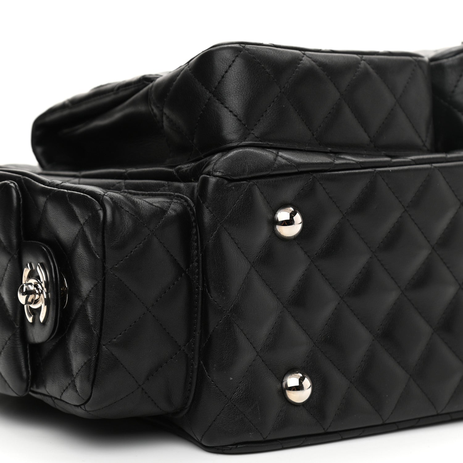 Chanel Calfskin Quilted Large Cambon Multipocket Reporter Black 9 of 12