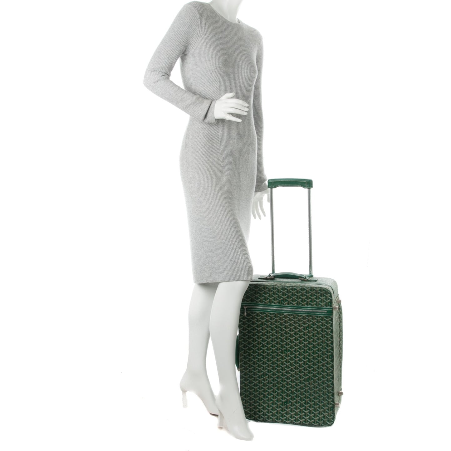 Goyardine Rolling Suitcase Trolley PM Green