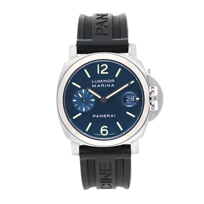 Panerai Stainless Steel Rubber 40mm Luminor Marina Automatic Watch Blue PAM00119 1 of 6