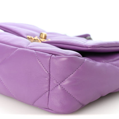 Chanel Lambskin Quilted Medium Chanel 19 Flap Purple 10 of 10