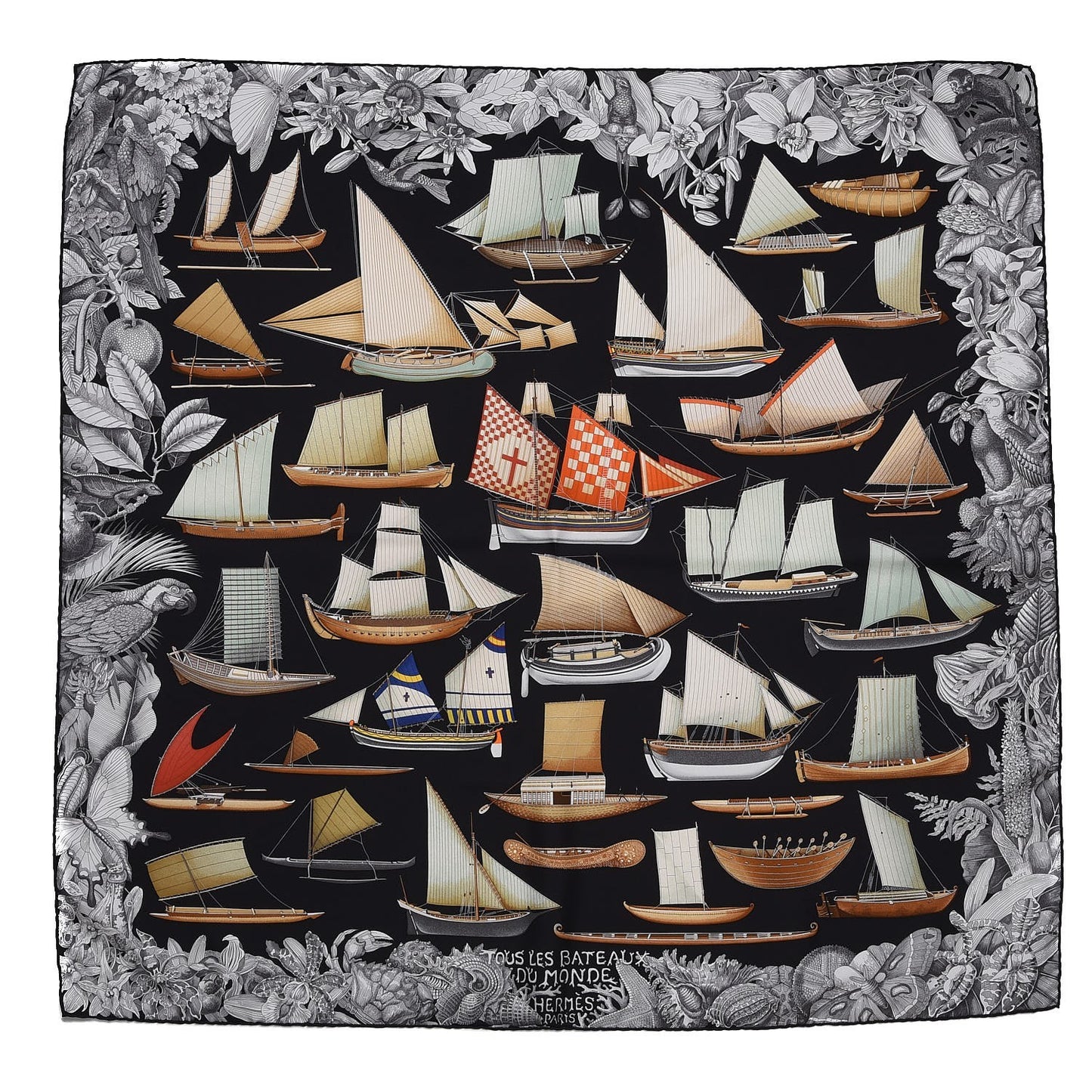 Silk Tous Les Bateaux Du Monde Scarf 90
