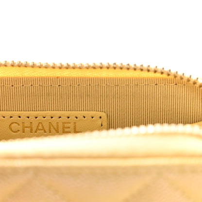 Chanel Iridescent Caviar Quilted Zip Coin Purse Yellow 8 of 9