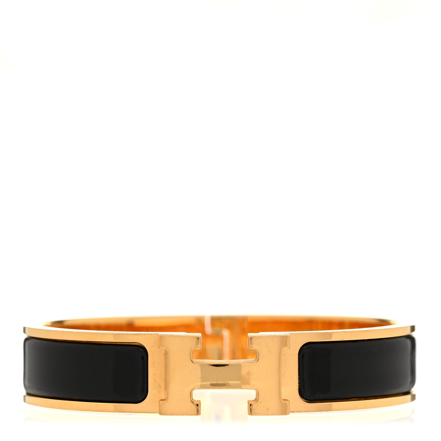 Hermes Enamel Narrow Clic Clac H Bracelet GM Black 1 of 5