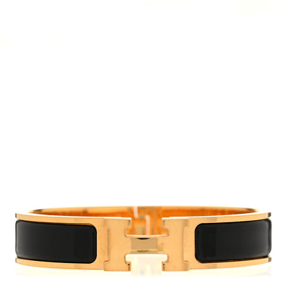 Hermes Enamel Narrow Clic Clac H Bracelet GM Black 1 of 5