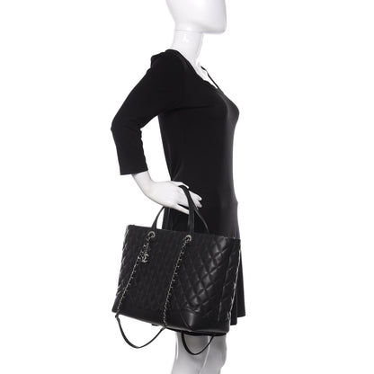 Chanel Calfskin Quilted Large Easy Shopping Tote Black 3 of 11