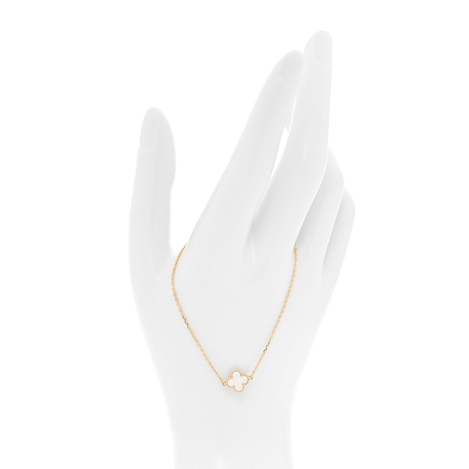 Van Cleef & Arpels 18K Yellow Gold Mother of Pearl Sweet Alhambra Bracelet 2 of 7