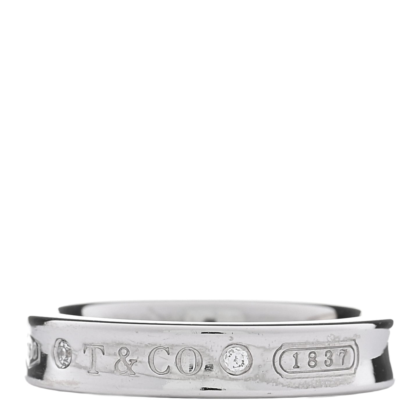 18K White Gold Diamond Narrow 1837 Ring 52 6