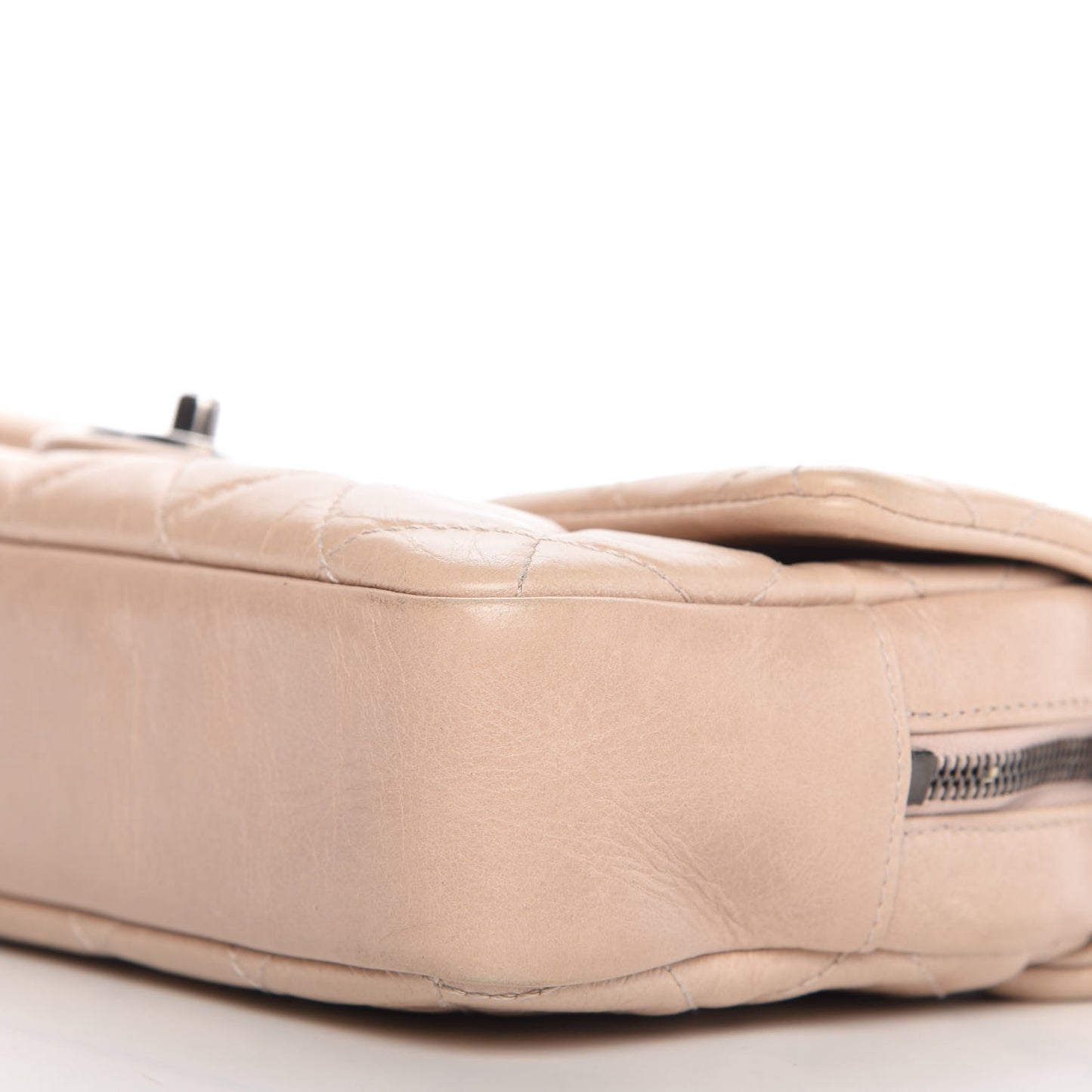 Glazed Calfskin Quilted Medium Duo Color Flap Light Pink