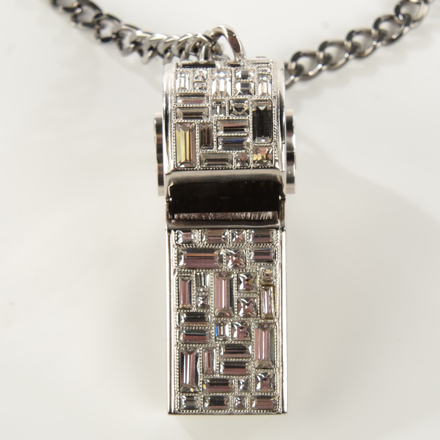 Crystal CC Whistle Pendant Necklace