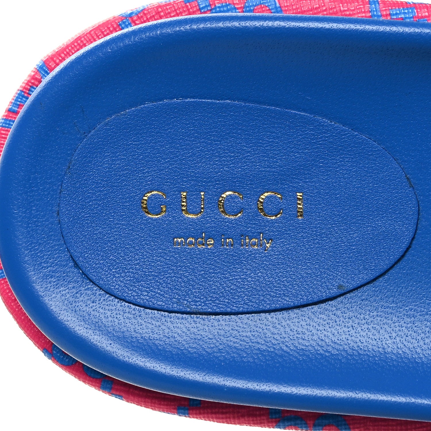 Gucci GG Supreme Joy Monogram Angelina Platform Slide Sandals 39.5 Fuxia Blue 7 of 8