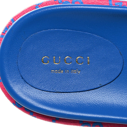 Gucci GG Supreme Joy Monogram Angelina Platform Slide Sandals 39.5 Fuxia Blue 7 of 8