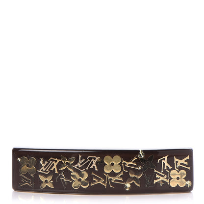 Louis Vuitton Resin Swarovski Crystal Inclusion Barrette GM Marron 1 of 6