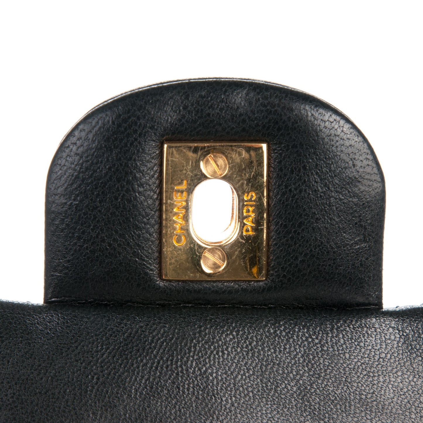 Lambskin Quilted Medium Double Flap Black