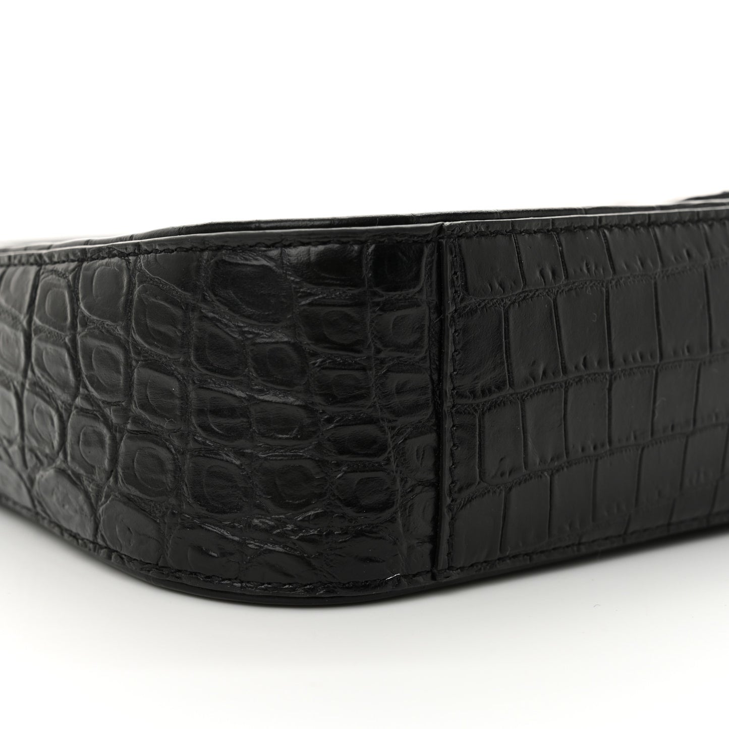 Calfskin Crocodile Embossed Le 5 A 7 Hobo Black