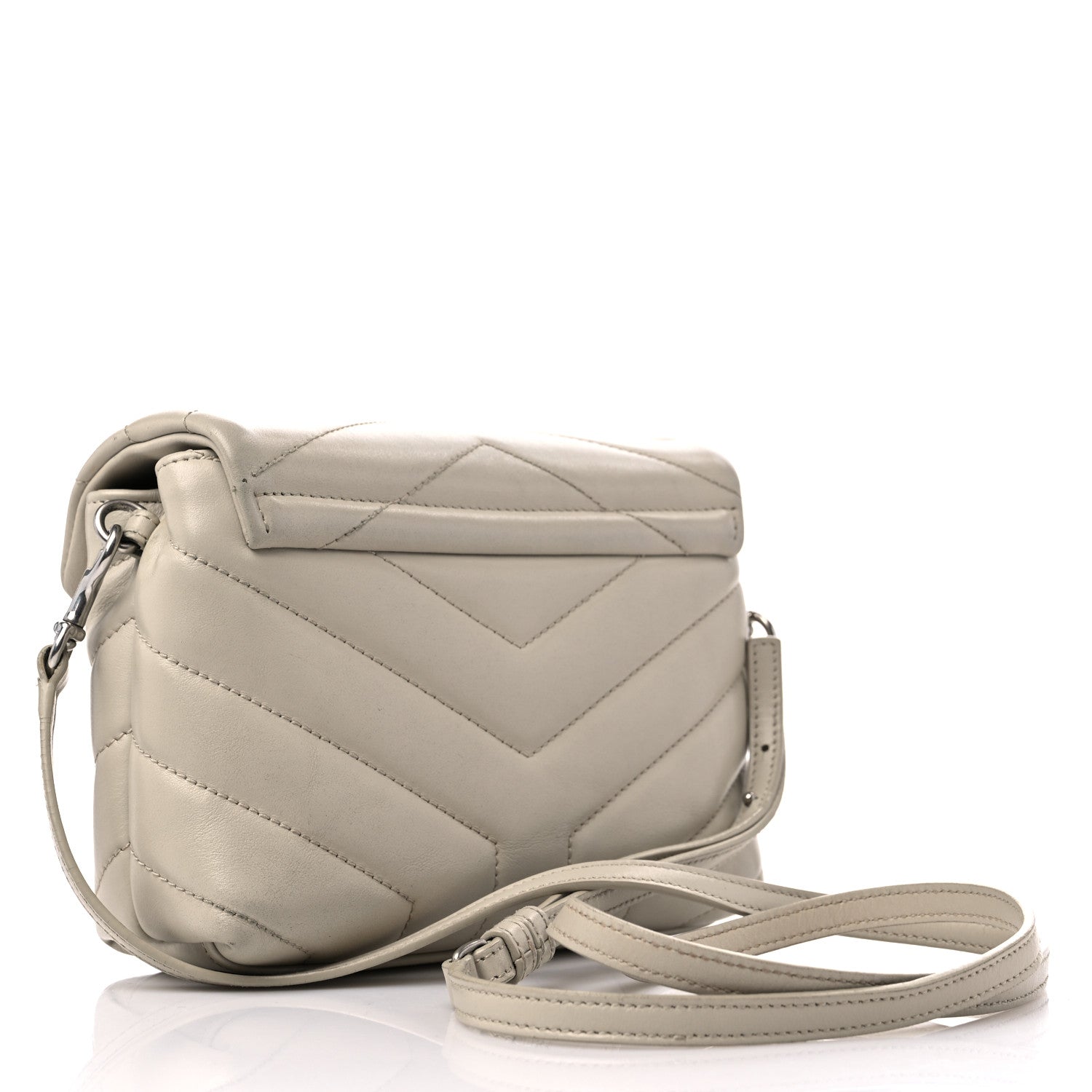 Saint Laurent Calfskin Y Quilted Monogram Toy Loulou Crossbody Bag Crema Soft 3 of 15