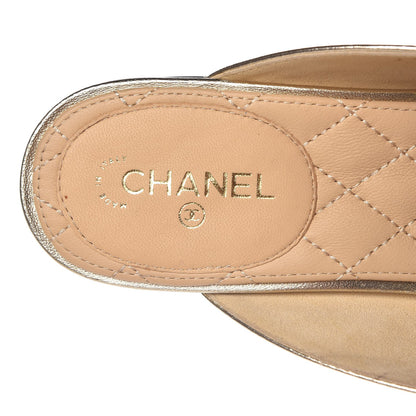Chanel Metallic Lambskin Chain Braided Mules 41 Light Gold 7 of 10