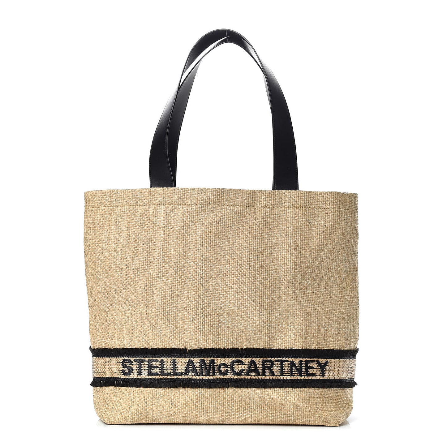 Raffia Faux Leather Small Tote