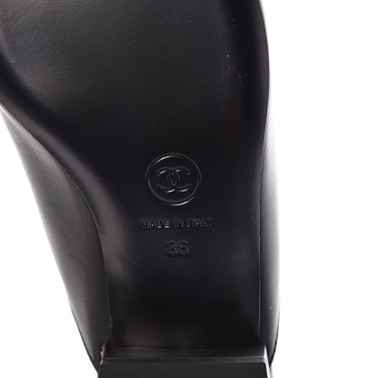 Chanel Lambskin Grosgrain Cap Toe Mules 36 Black 6 of 8