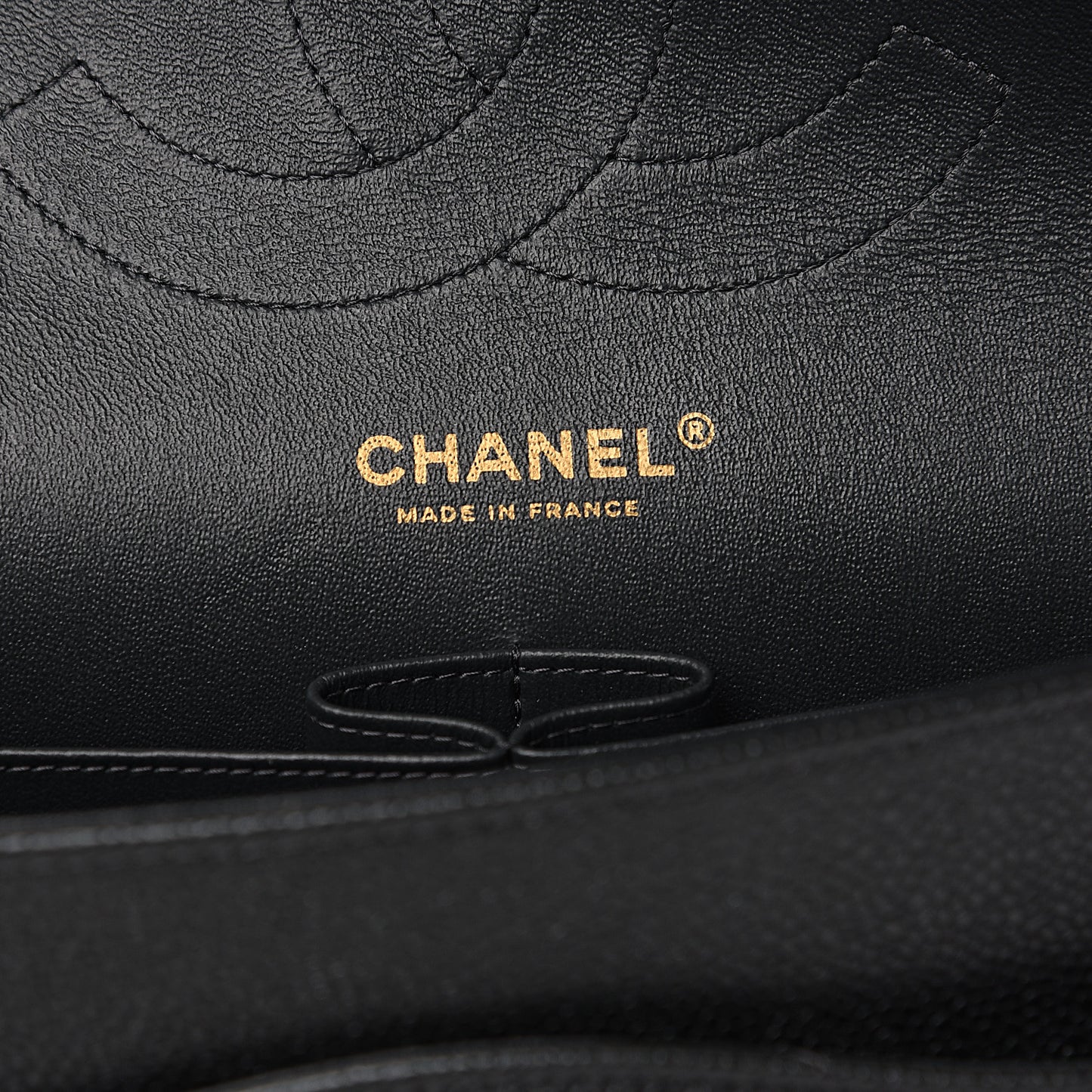 Caviar Quilted Jumbo Double Flap Grey