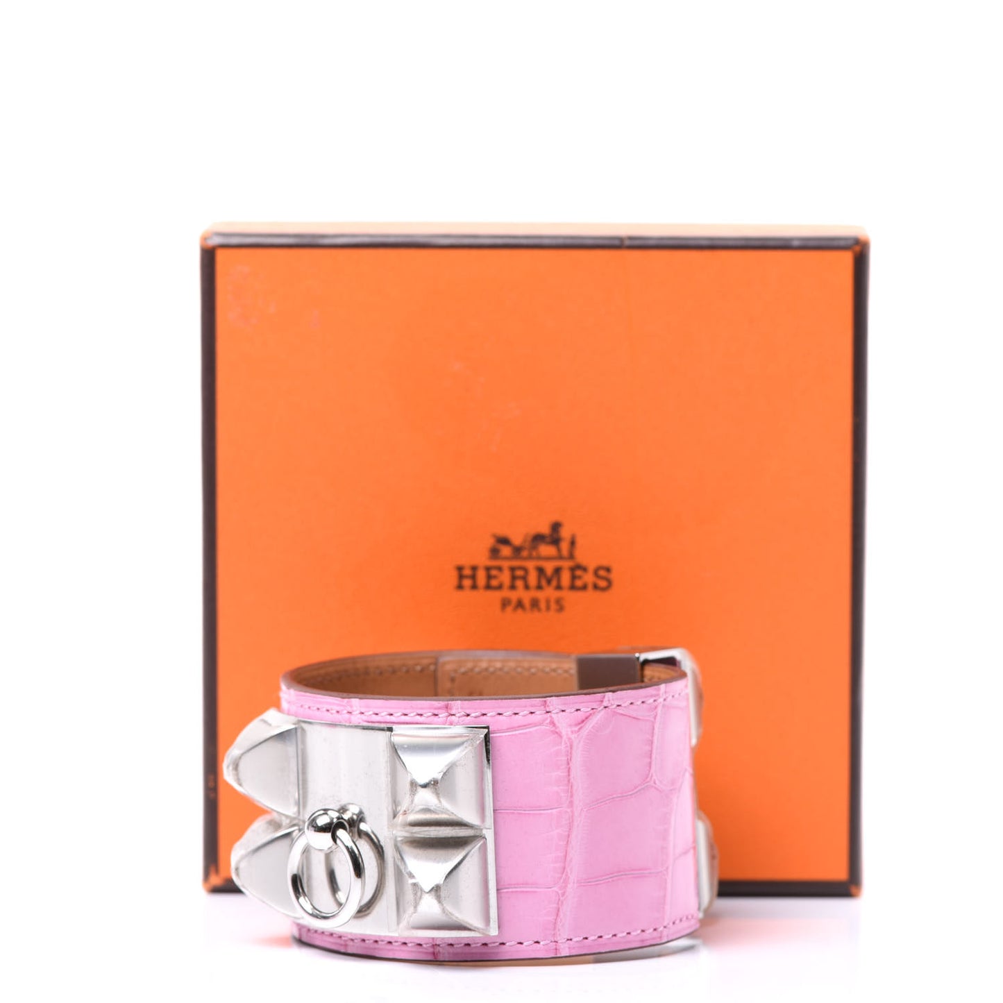 Matte Alligator Collier De Chien CDC Bracelet T3 5P Pink