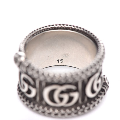 Gucci Sterling Silver GG Marmont Snake Band Ring 55 7.5 7 of 8