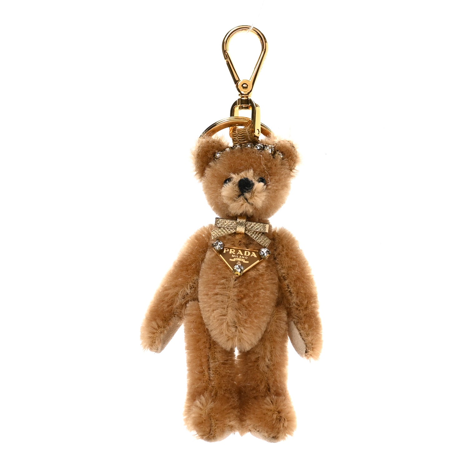 Prada Crystal Teddy Bear Keychain Brown 1 of 3