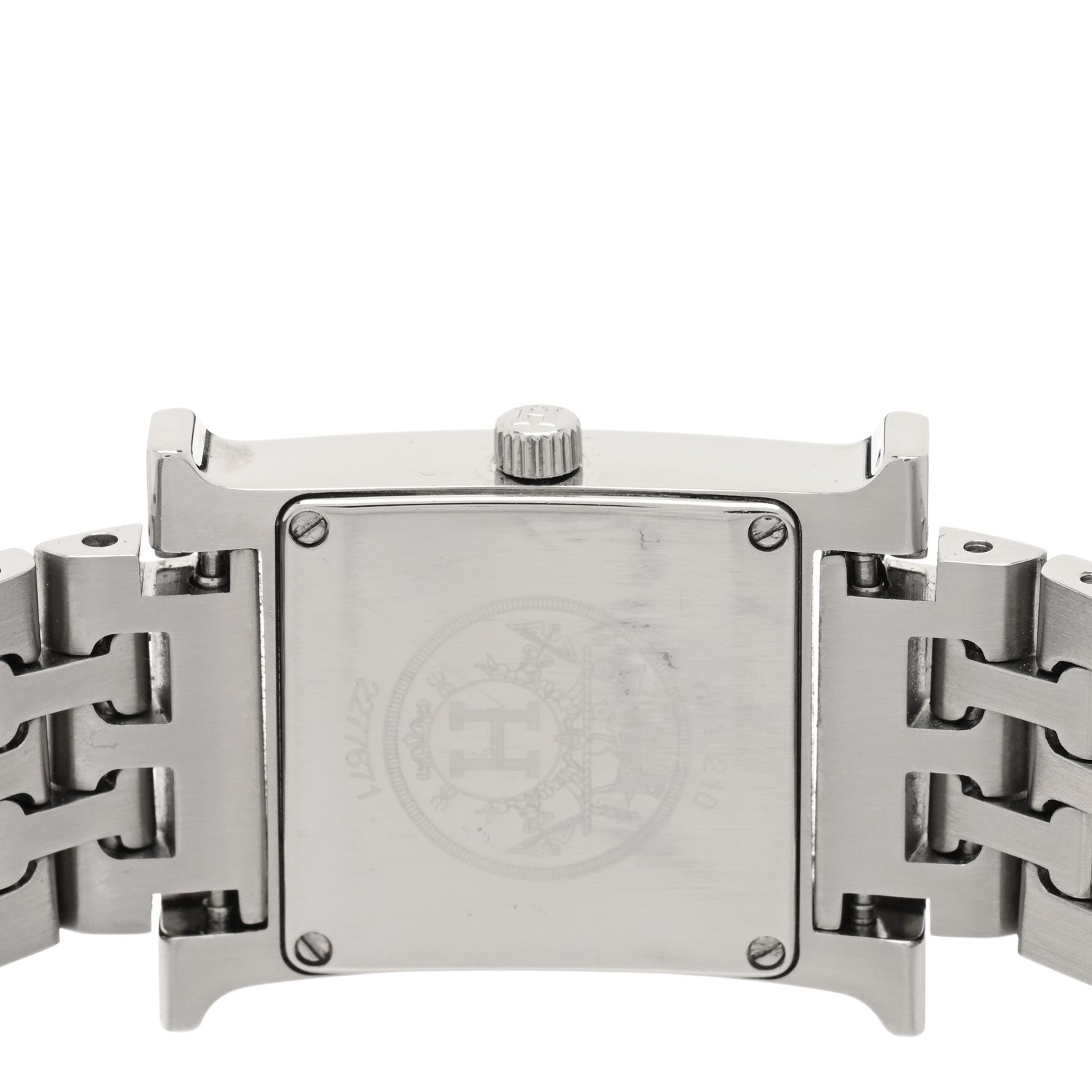 Hermes Stainless Steel Diamond Mother of Pearl 21mm Heure H Hour Quartz Watch 4 of 4