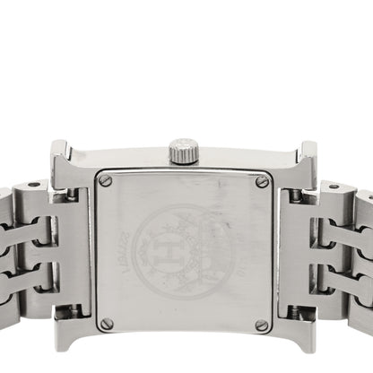 Hermes Stainless Steel Diamond Mother of Pearl 21mm Heure H Hour Quartz Watch 4 of 4