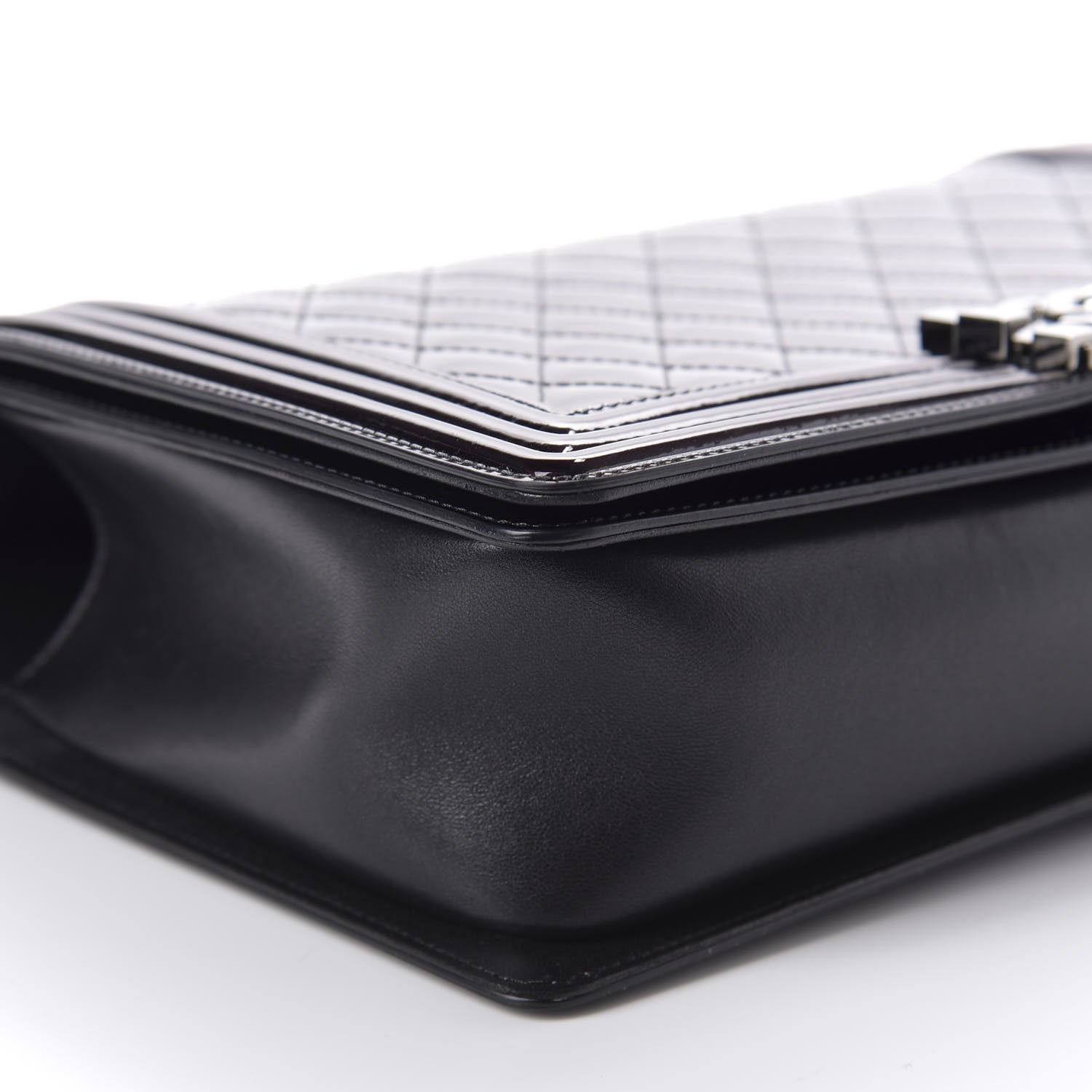 Chanel Patent Quilted New Medium Boy Flap Black 6 of 12