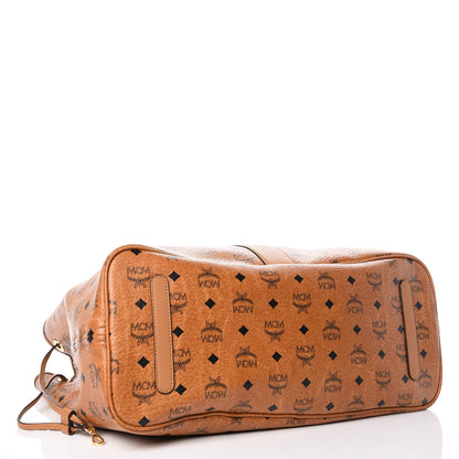 MCM Visetos Large Liz Reversible Shopper Tote Cognac 7 of 12