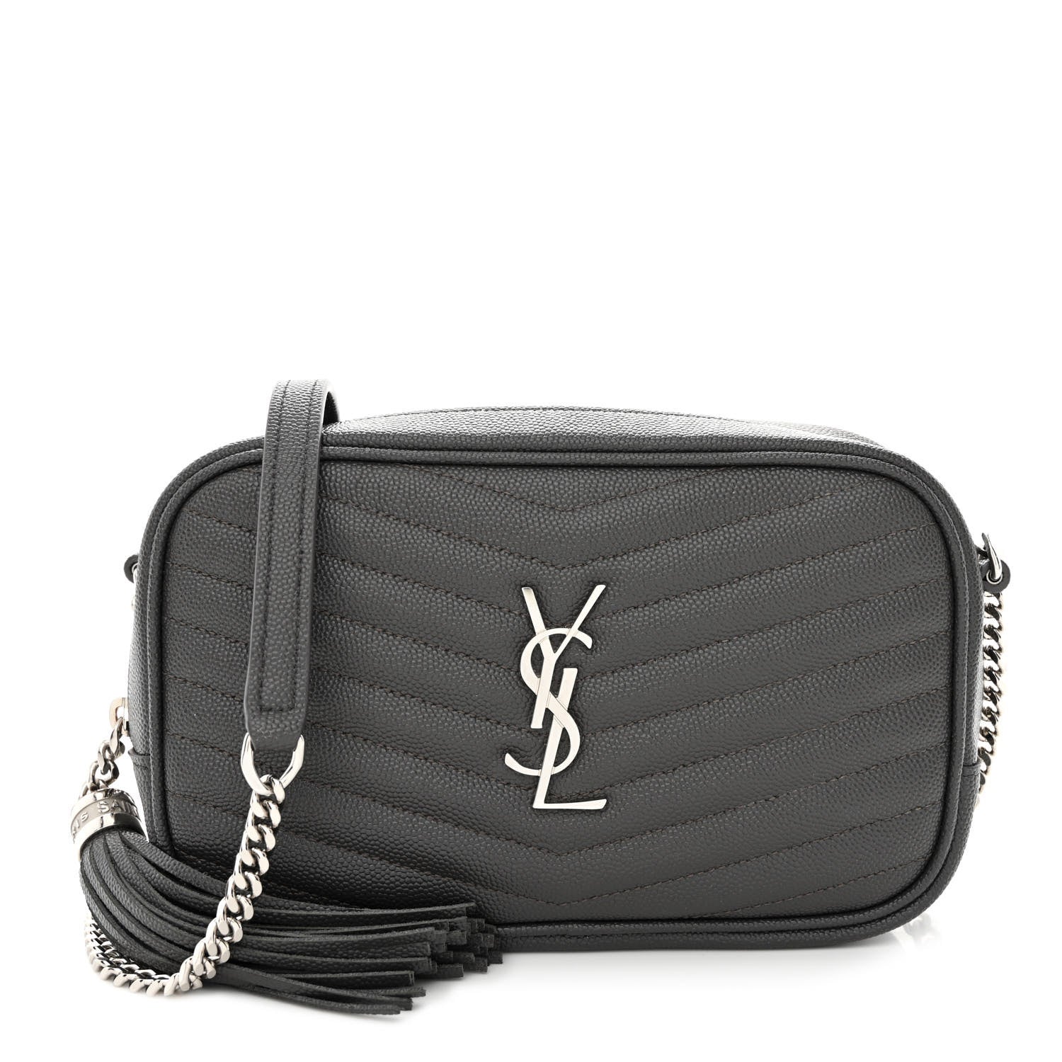 Saint Laurent Grain De Poudre Matelasse Monogram Mini Lou Camera Bag Storm 1 of 10