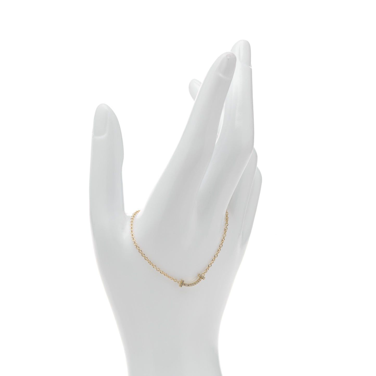 18K Yellow Gold Diamond Mini T Smile Bracelet