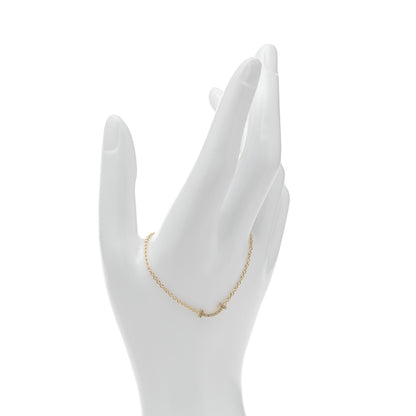 Tiffany 18K Yellow Gold Diamond Mini T Smile Bracelet 2 of 6