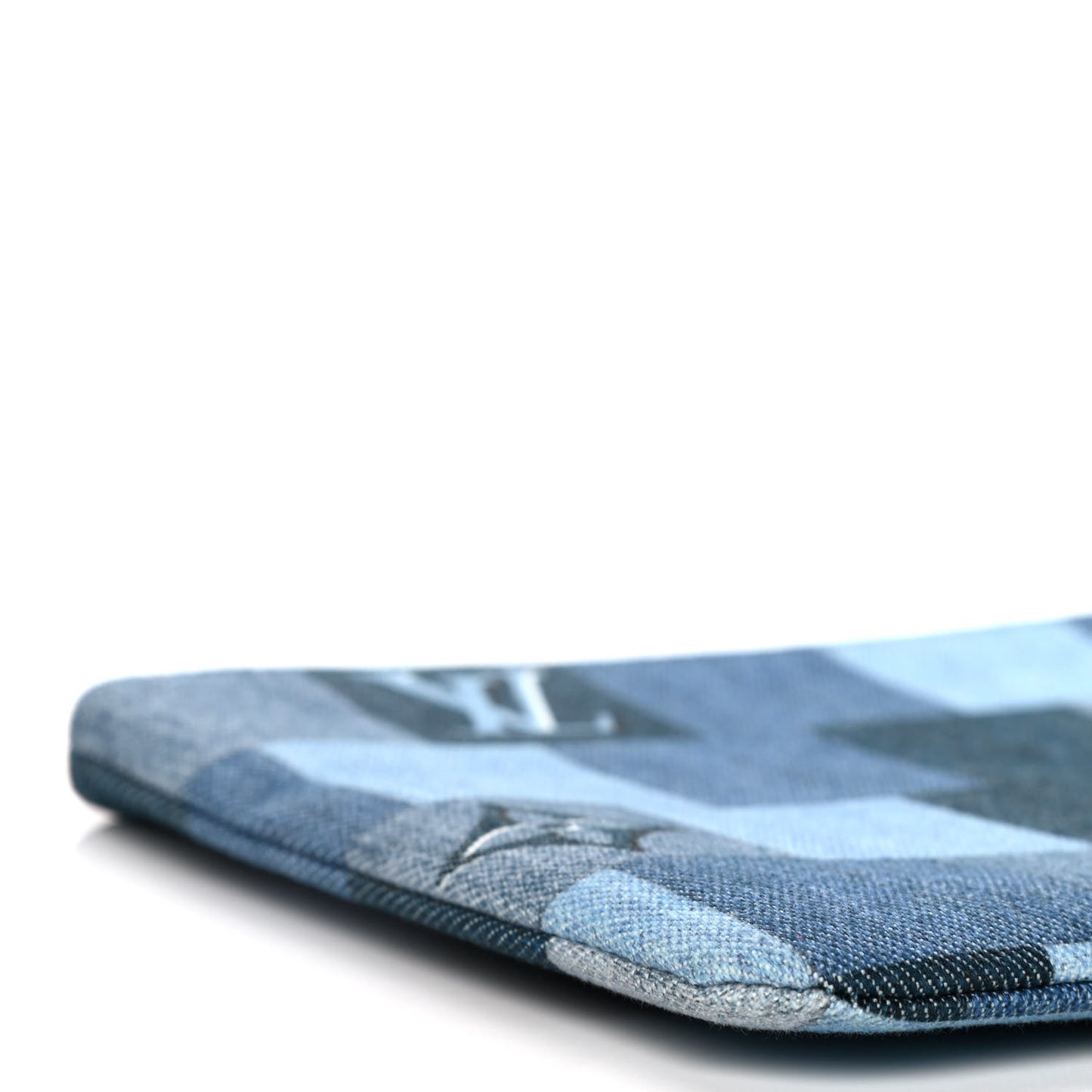 Denim Monogram Patchwork City Pouch Blue Rouge