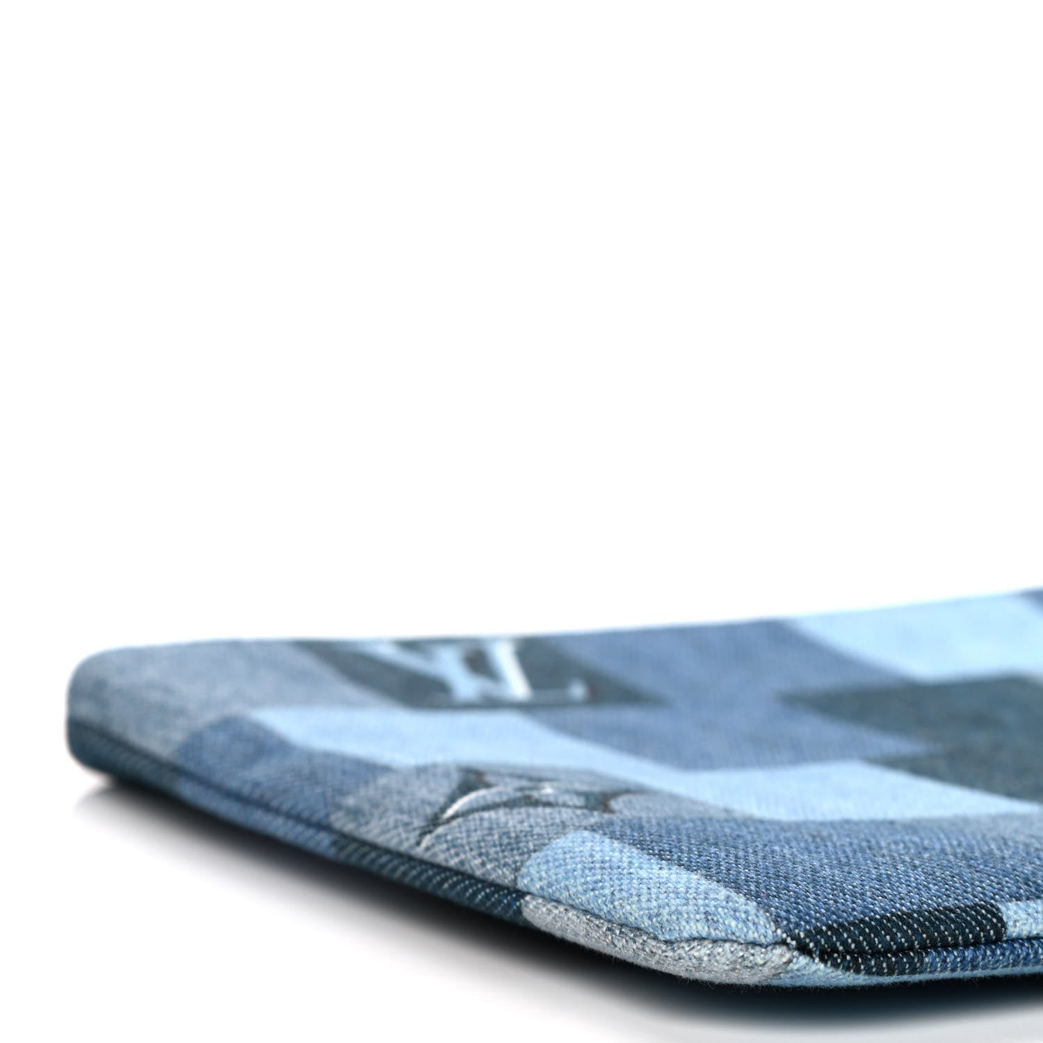 Louis Vuitton Denim Monogram Patchwork City Pouch Blue Rouge 8 of 9