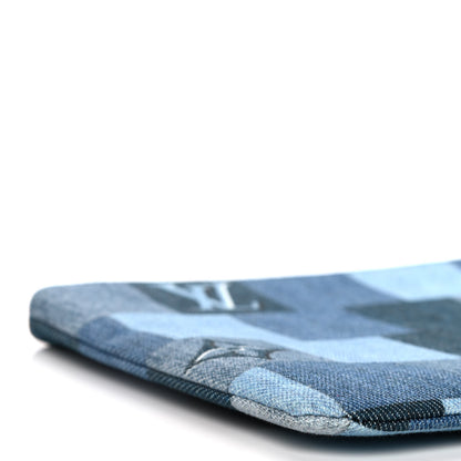 Louis Vuitton Denim Monogram Patchwork City Pouch Blue Rouge 8 of 9