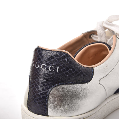 Gucci Metallic Nappa Silk Ayers Web Womens Ace Sneakers 37 Silver 15 of 16