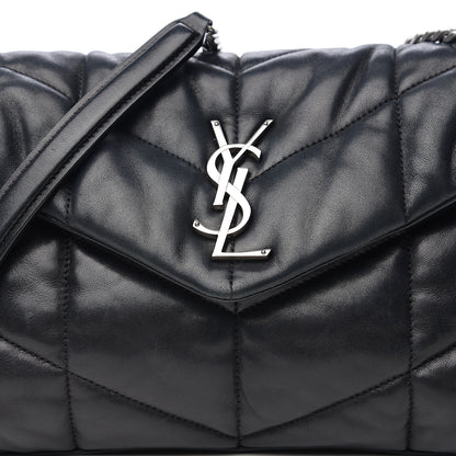 Saint Laurent Lambskin Quilted Small Loulou Puffer Monogram Chain Satchel Black 7 of 9