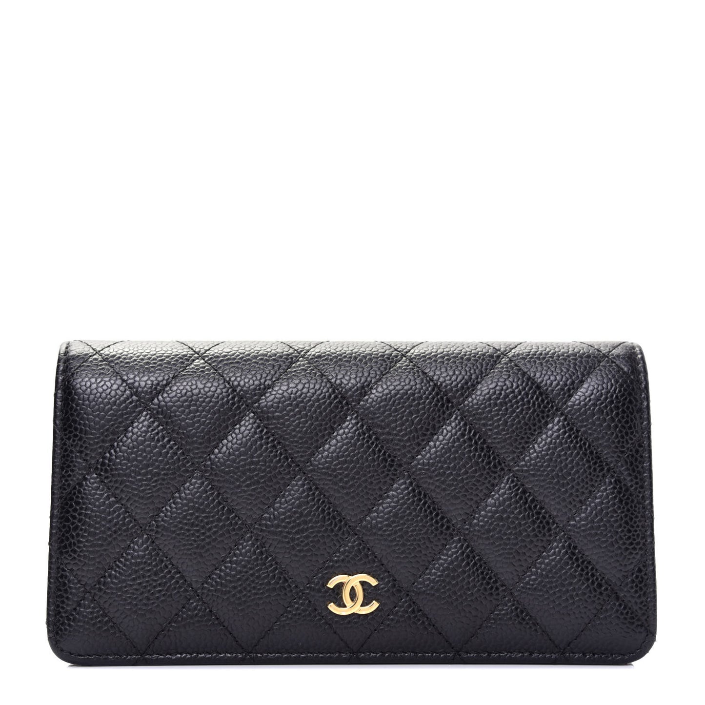 Caviar Quilted Yen Wallet Black